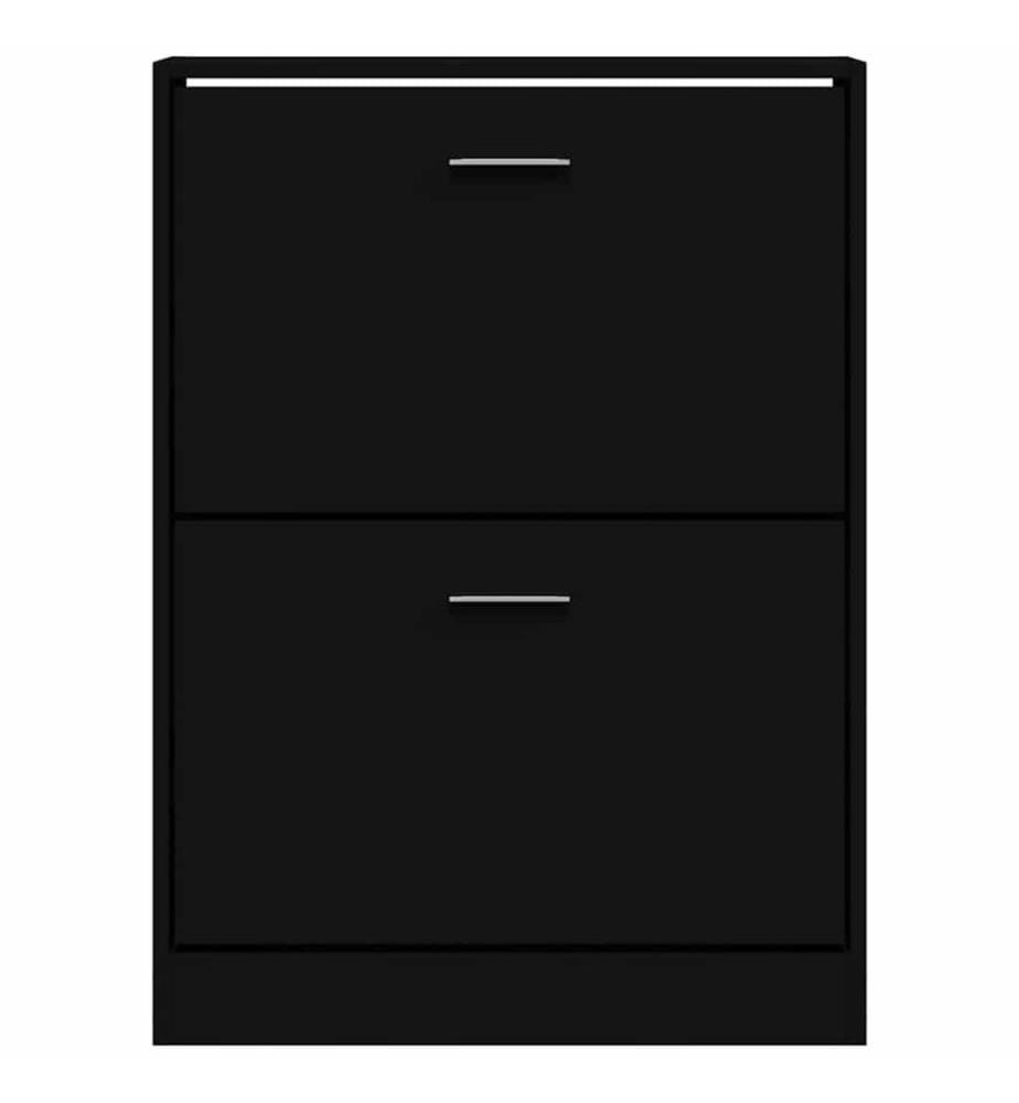 Schuhschrank Schwarz 59x17x81 cm Holzwerkstoff