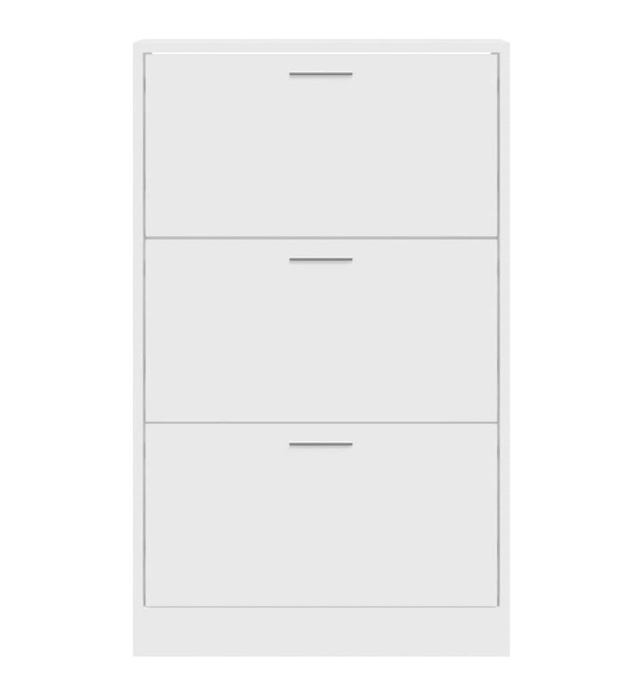 Schuhschrank Hochglanz-Weiss 63x24x103 cm Holzwerkstoff
