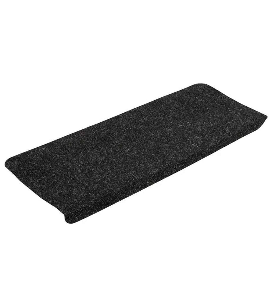 Tapis d'escalier auto-adhésifs 15 pcs 65x24,5x3,5 cm Anthracite