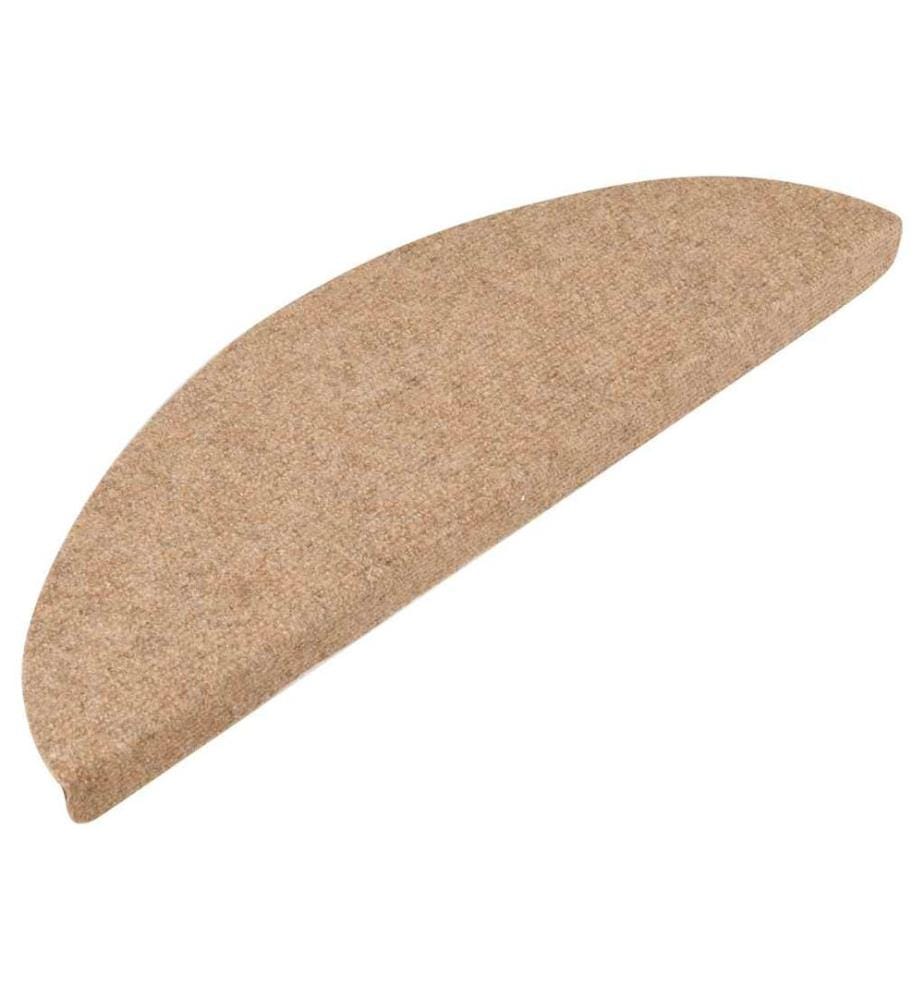 Tapis d'escalier auto-adhésifs 10 pcs beige 56x17x3 cm