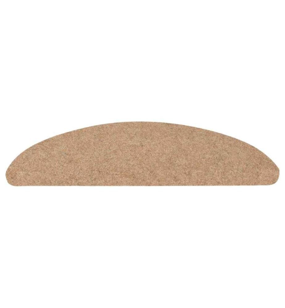 Tapis d'escalier auto-adhésifs 10 pcs beige 56x17x3 cm