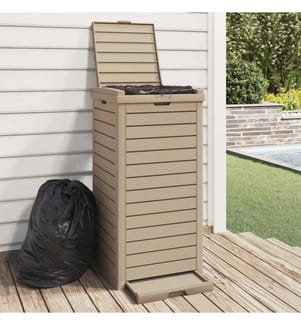 Outdoor-Mülltonne Hellbraun 41x41x86 cm Polypropylen