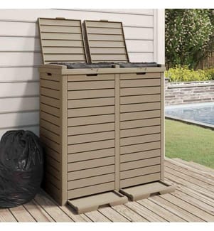 Outdoor-Mülltonne Hellbraun 78x41x86 cm Polypropylen