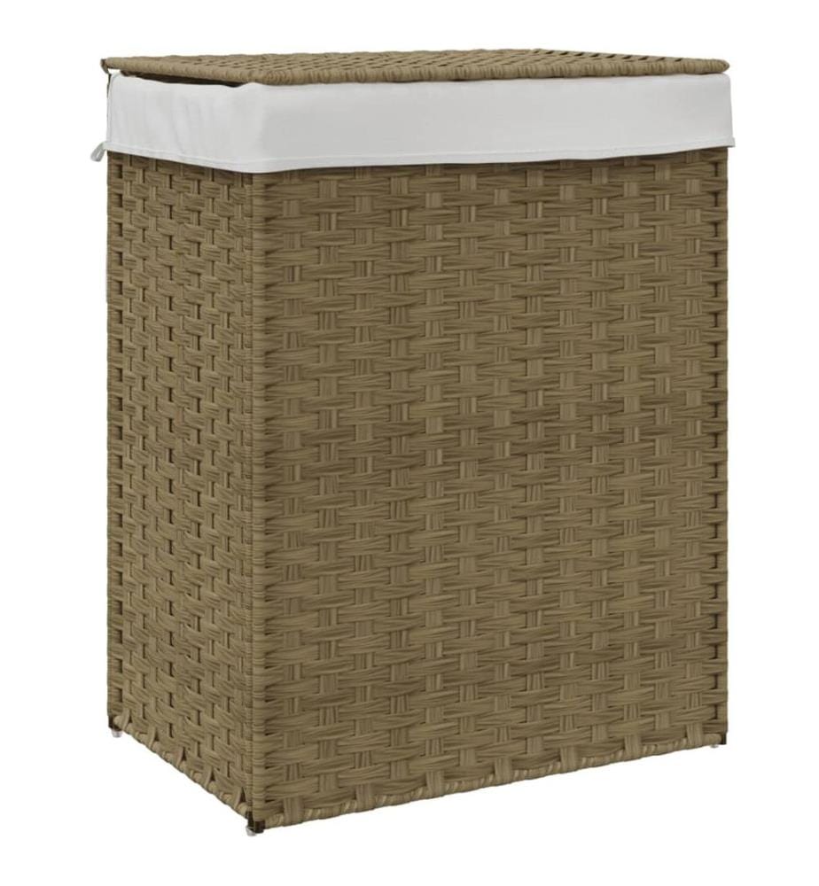 Wäschekorb mit Deckel 46x33x60 cm Poly Rattan