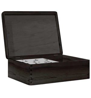 Holzkiste mit Deckel Schwarz 40x30x13 cm Massivholz Kiefer