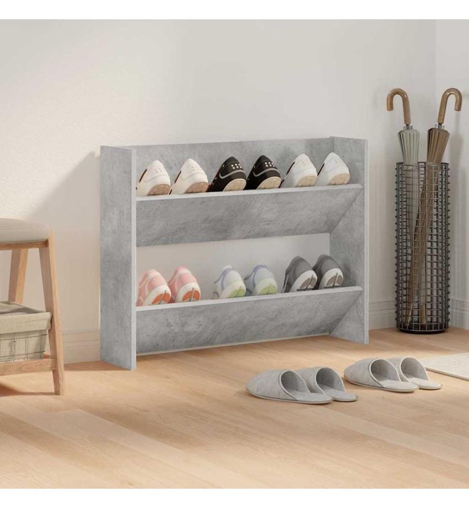 Wand-Schuhschrank Betongrau 80x18x60 cm Holzwerkstoff