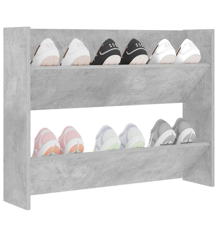 Wand-Schuhschrank Betongrau 80x18x60 cm Holzwerkstoff