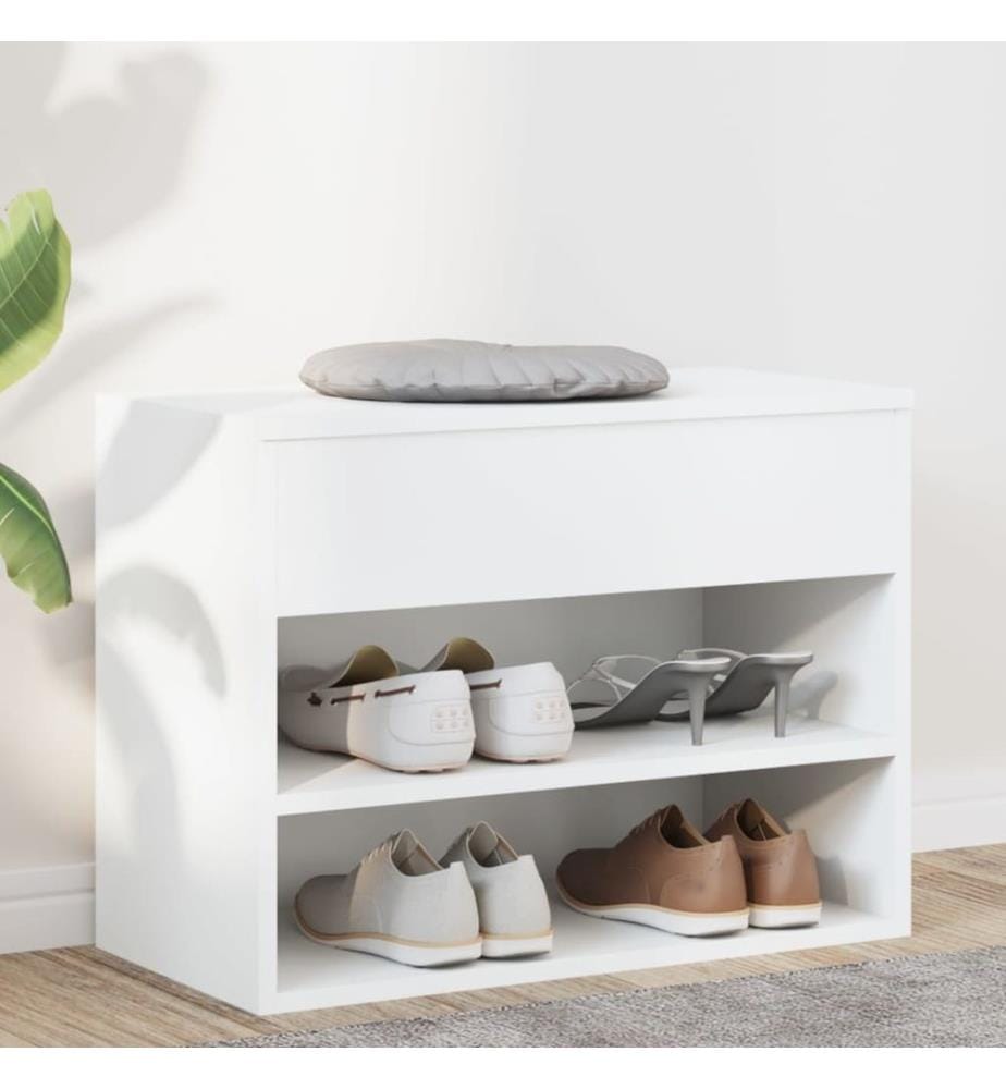 Schuhbank Weiss 60x30x45 cm Holzwerkstoff