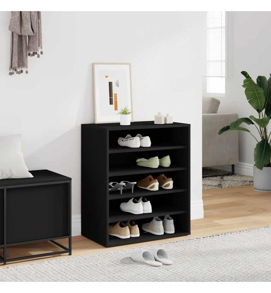 Schuhschrank Schwarz 60x35x70 cm Holzwerkstoff