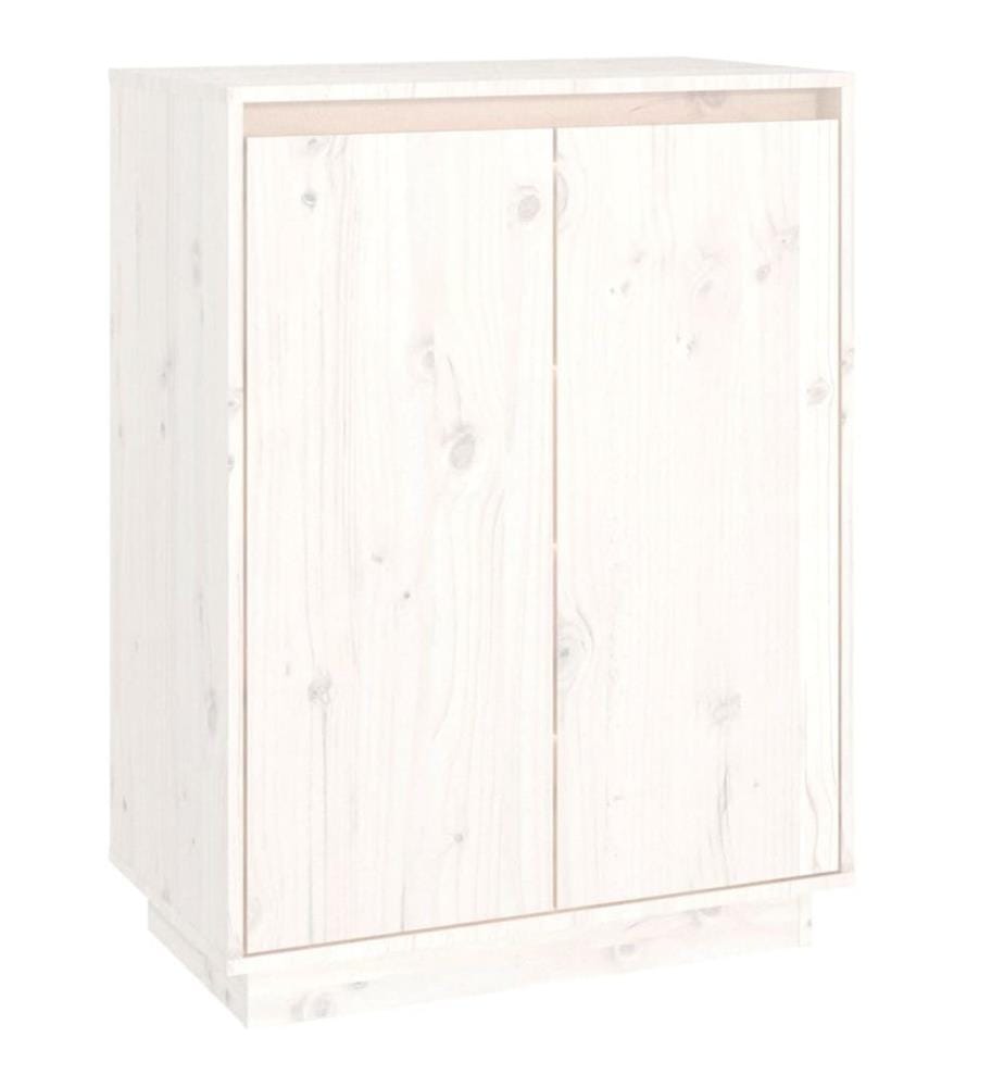 Schuhschrank Weiss 60x35x80 cm Massivholz Kiefer
