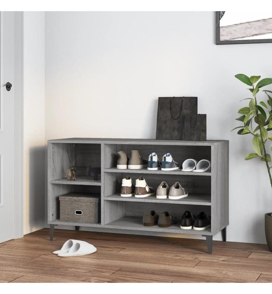 Schuhregal Grau Sonoma 102x36x60 cm Holzwerkstoff