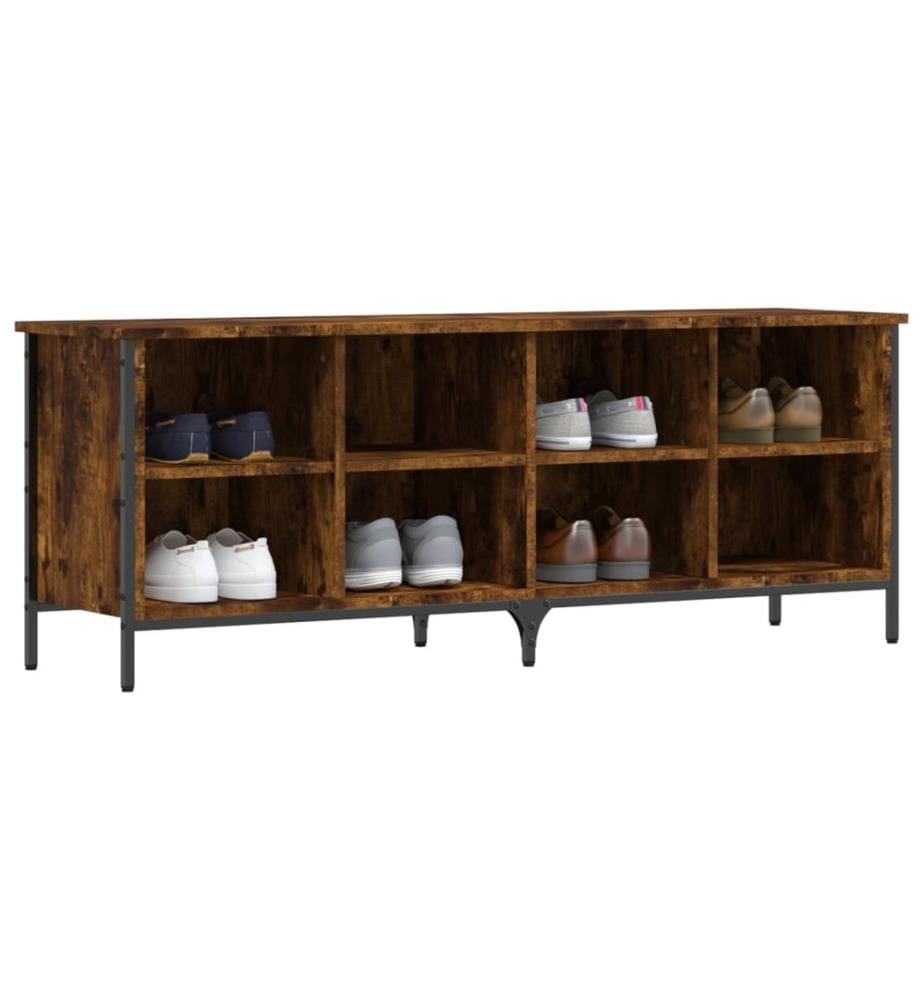 Schuhregal Räuchereiche 131x35x50 cm Holzwerkstoff