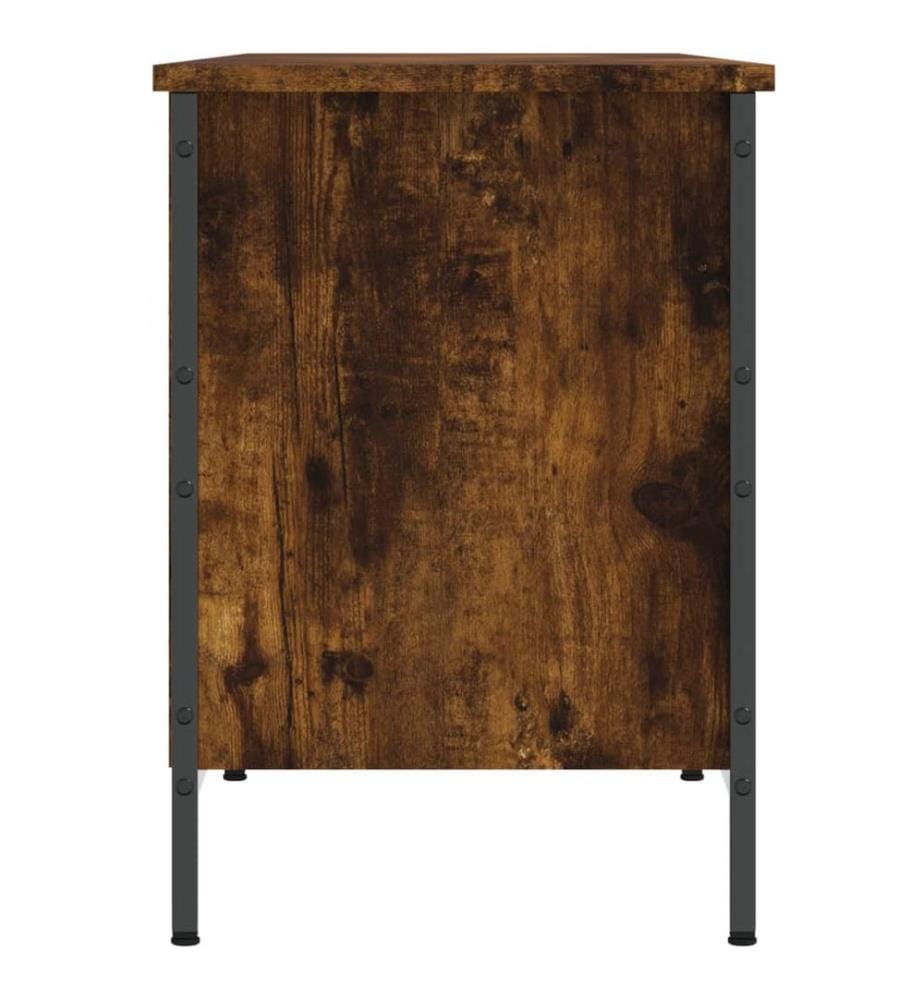 Schuhregal Räuchereiche 131x35x50 cm Holzwerkstoff