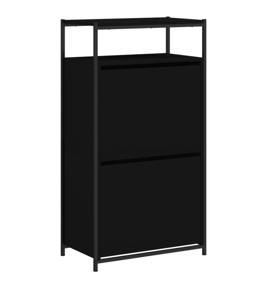 Schuhschrank Schwarz 60x34x112 cm Holzwerkstoff