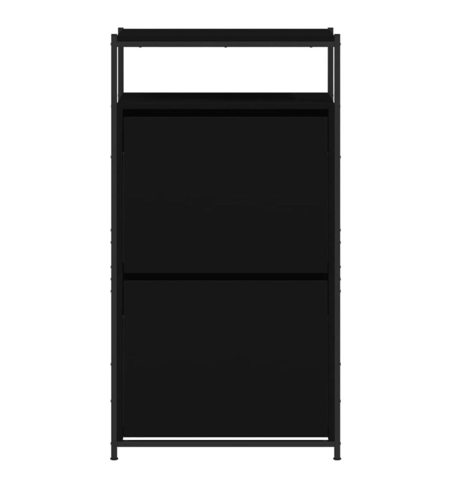 Schuhschrank Schwarz 60x34x112 cm Holzwerkstoff