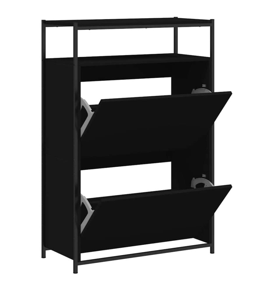 Schuhschrank Schwarz 75x34x112 cm Holzwerkstoff
