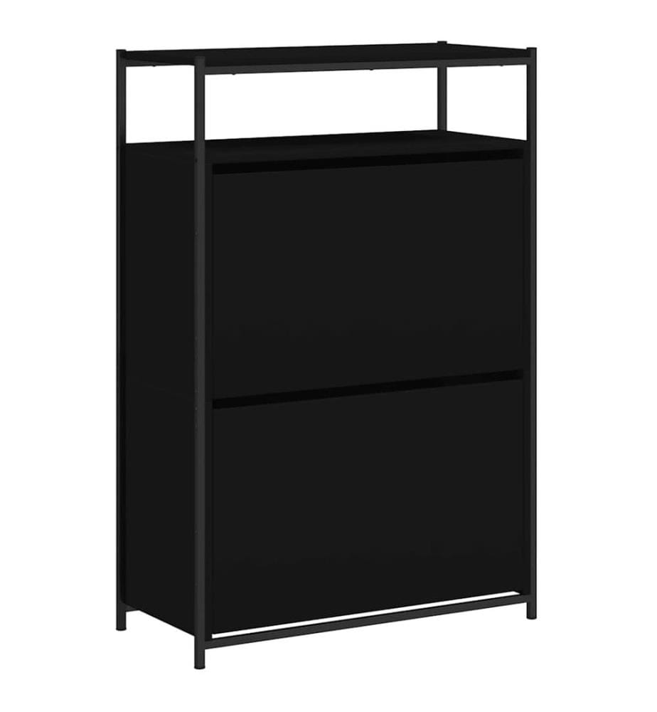 Schuhschrank Schwarz 75x34x112 cm Holzwerkstoff