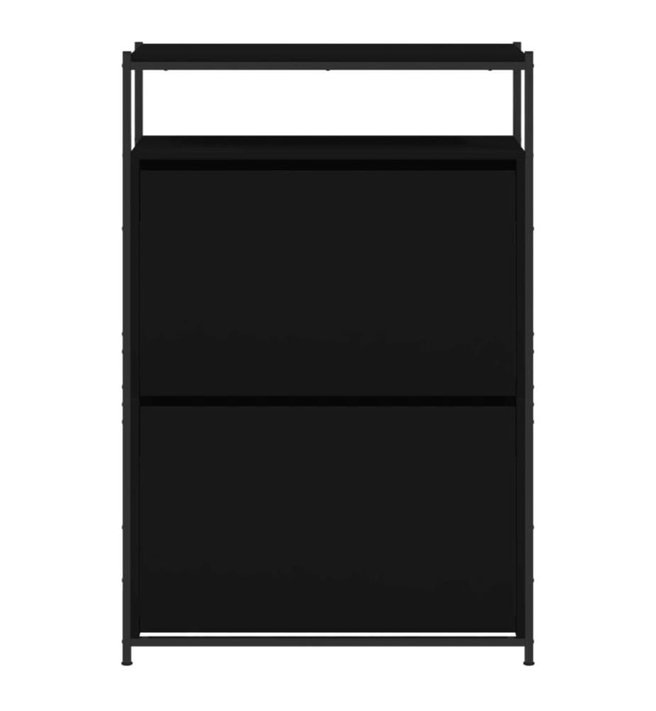 Schuhschrank Schwarz 75x34x112 cm Holzwerkstoff