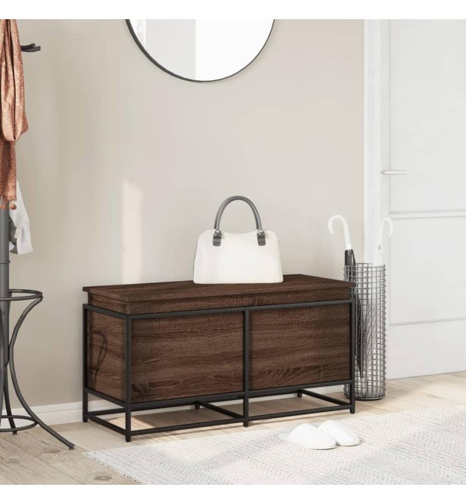 Boîte de rangement avec couvercle chêne marron bois ingénierie