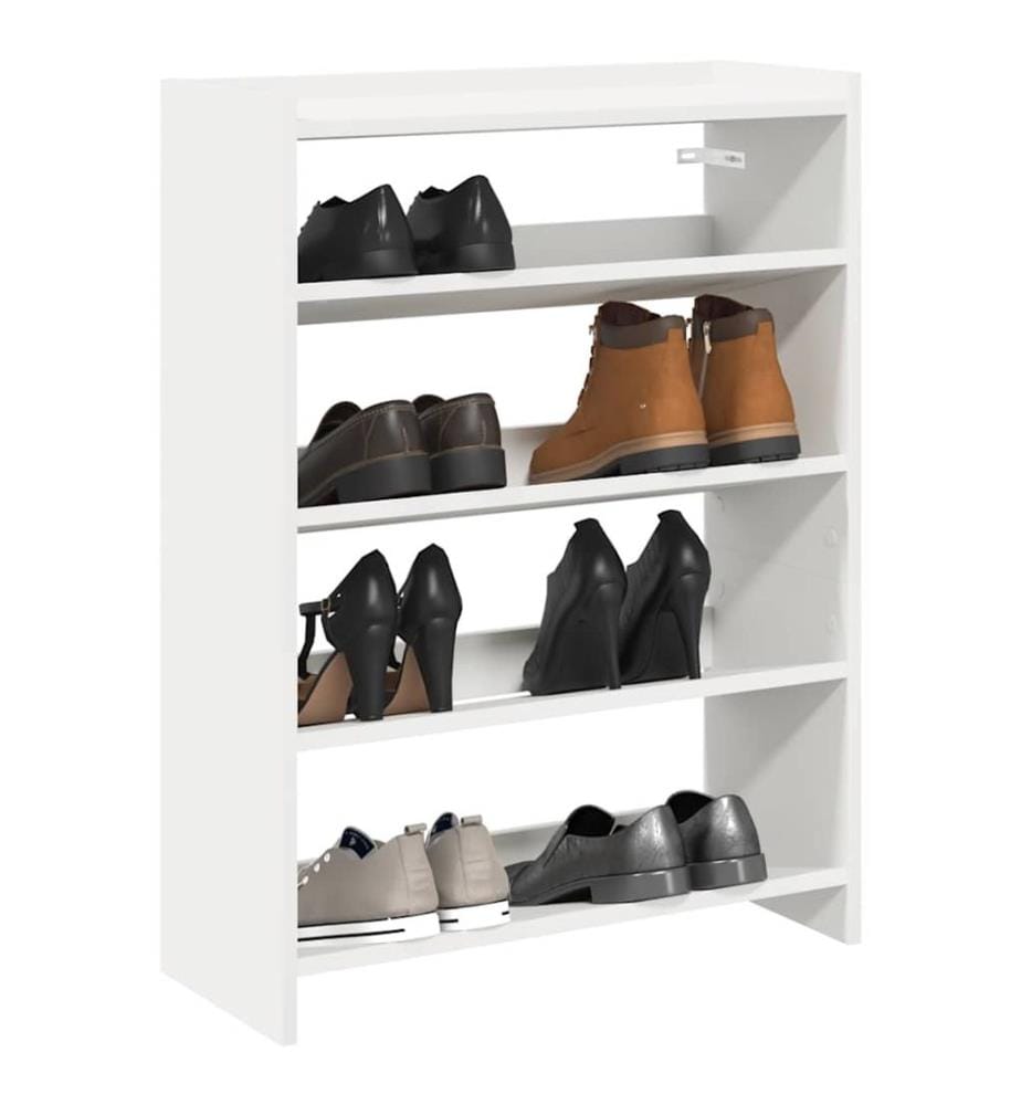 Schuhregal Weiss 60x25x81 cm Holzwerkstoff