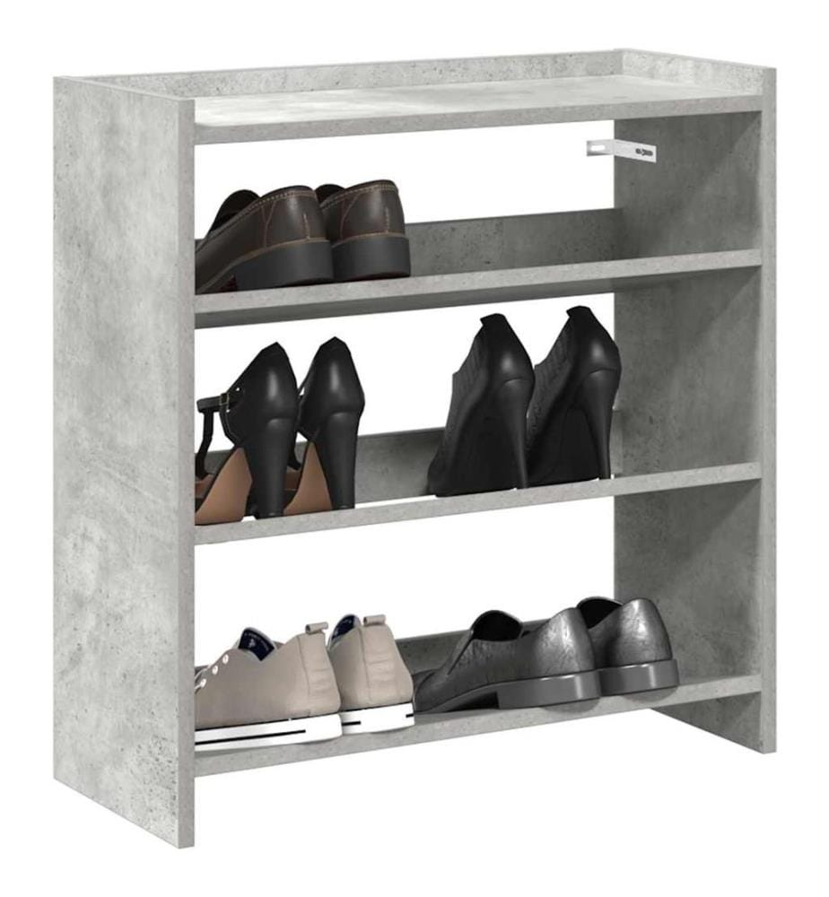 Schuhregal Betongrau 60x25x62 cm Holzwerkstoff