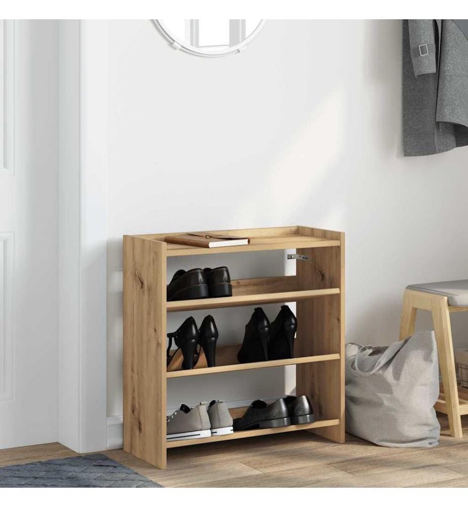 Schuhregal Artisan-Eiche 60x25x62 cm Holzwerkstoff