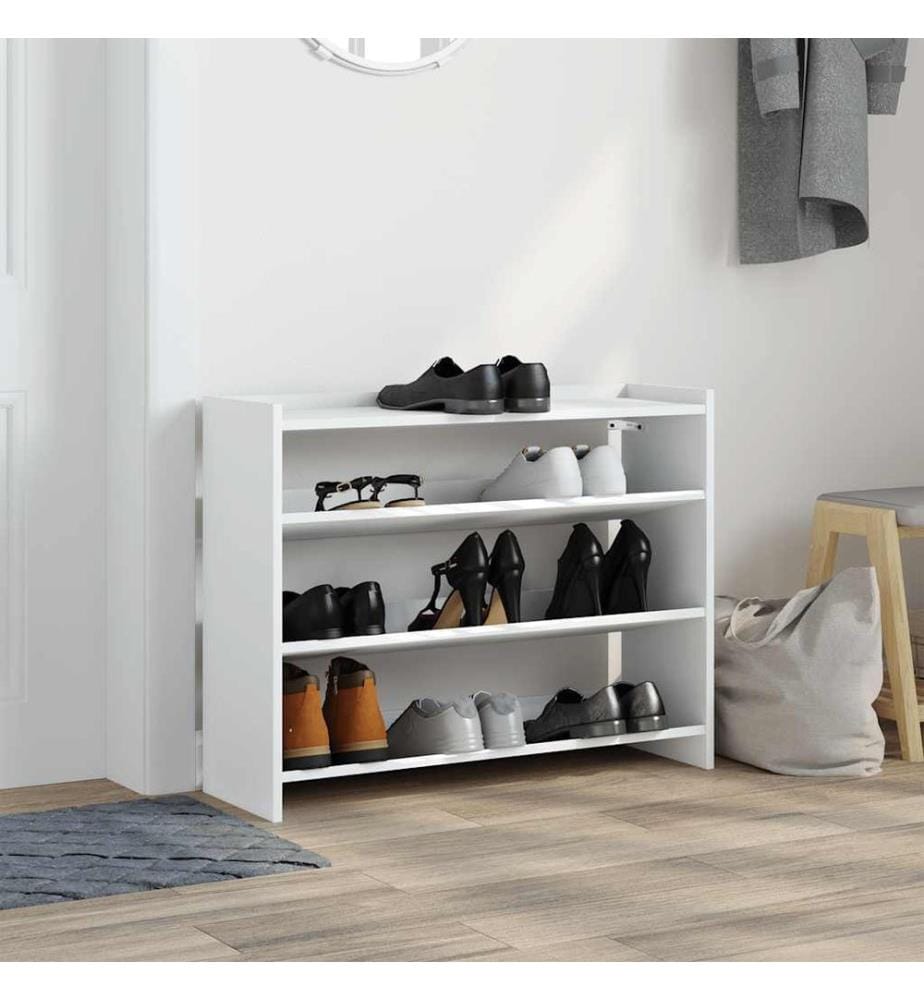 Schuhregal Weiss 80x25x62 cm Holzwerkstoff