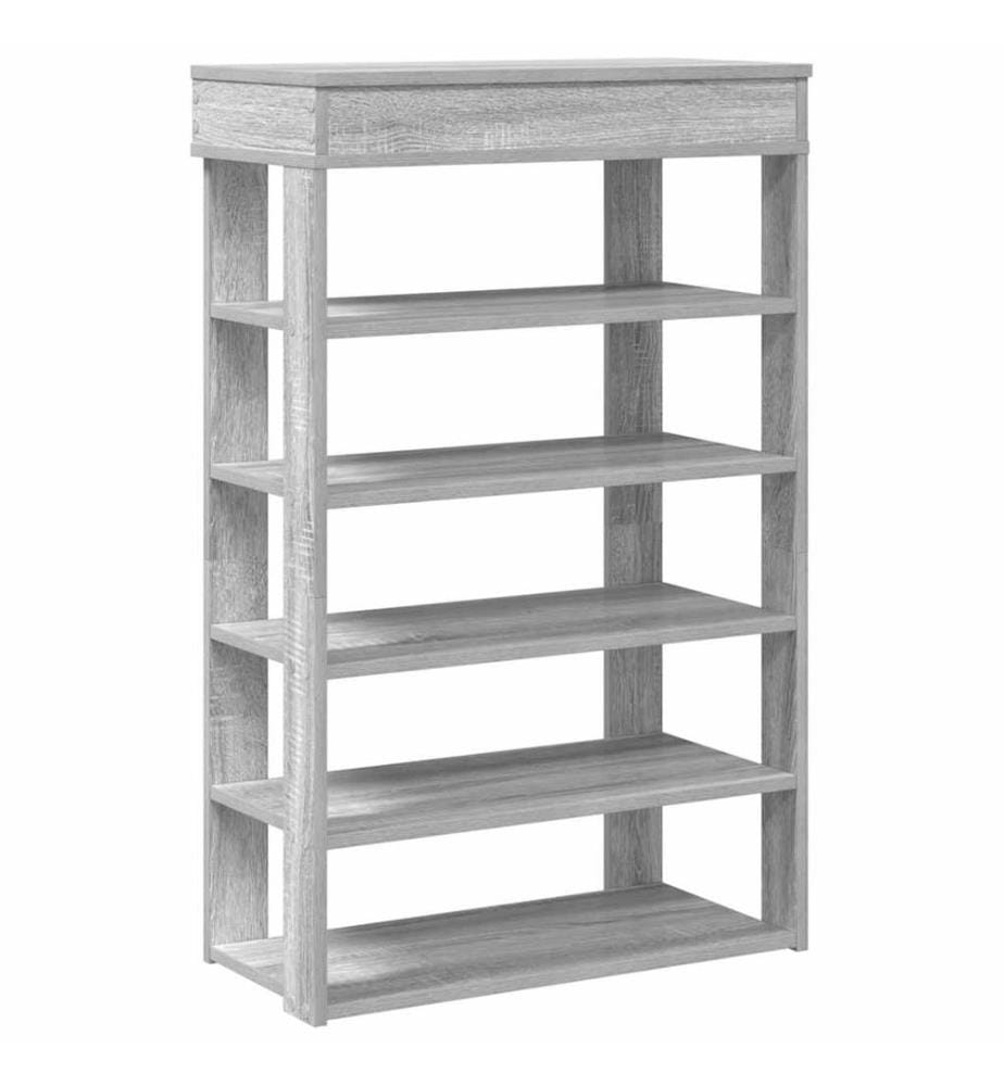 Schuhregal Grau Sonoma 60x30x98 cm Holzwerkstoff