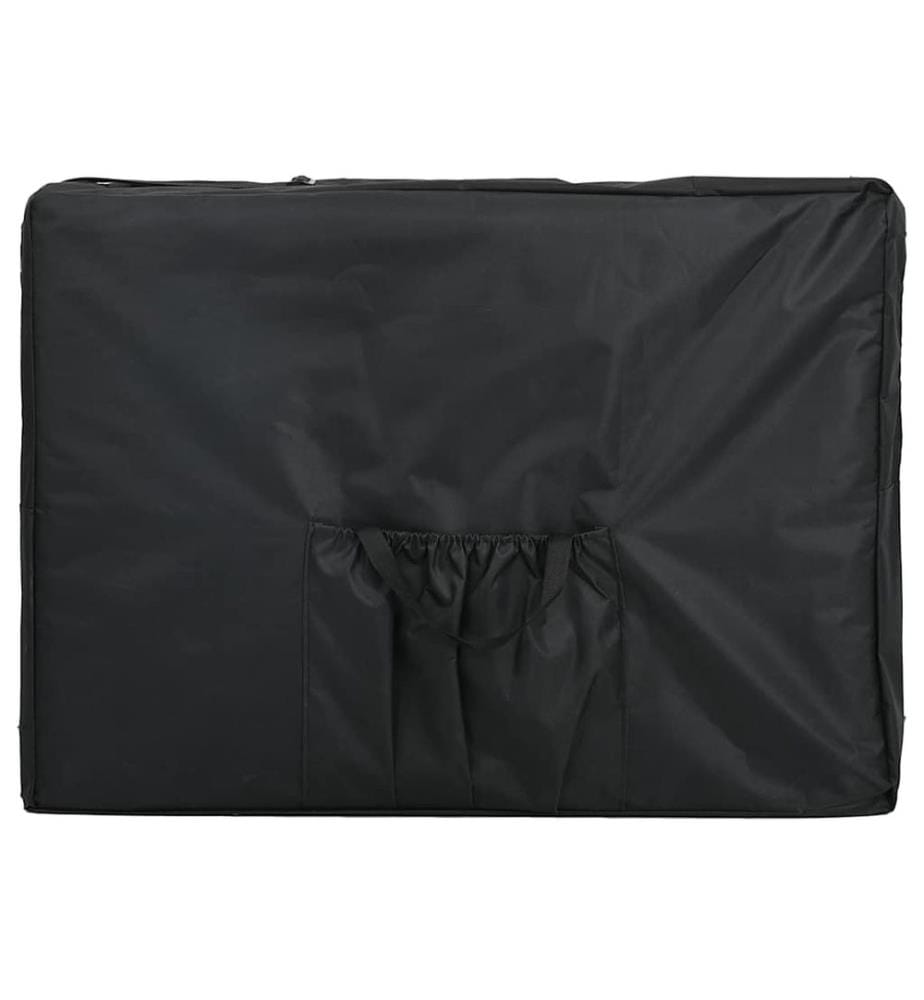 Massageliege Klappbar 4-Zonen mit Aluminiumgestell Schwarz