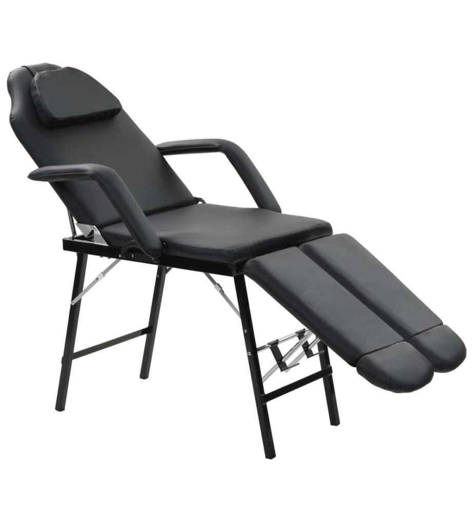 Tragbarer Kosmetikstuhl Kunstleder 185x78x76 cm Schwarz
