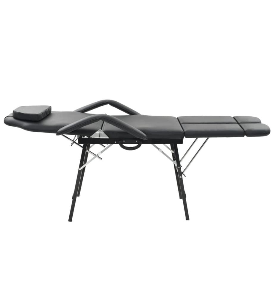 Tragbarer Kosmetikstuhl Kunstleder 185x78x76 cm Schwarz