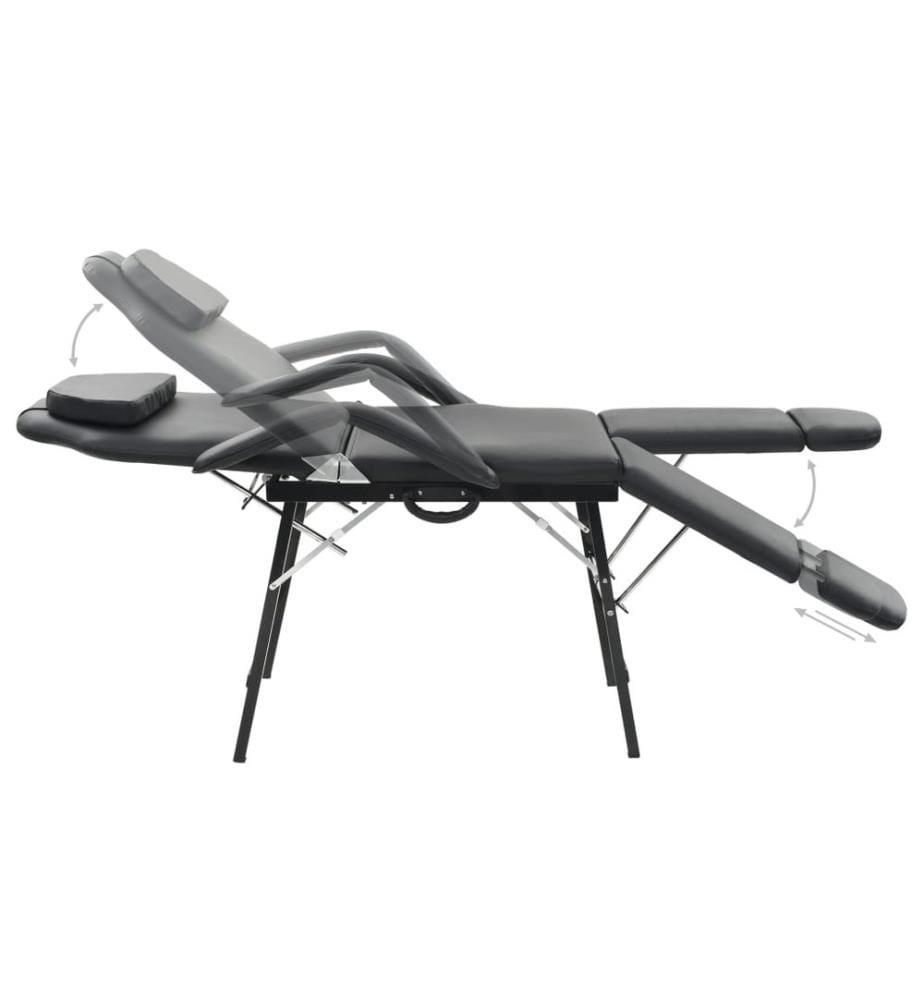 Tragbarer Kosmetikstuhl Kunstleder 185x78x76 cm Schwarz