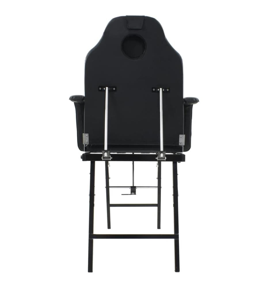 Tragbarer Kosmetikstuhl Kunstleder 185x78x76 cm Schwarz