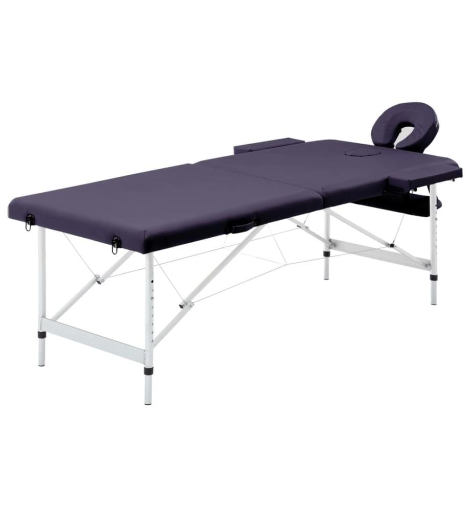 Massageliege Klappbar 2-Zonen mit Aluminiumgestell Lila