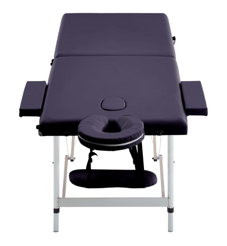 Massageliege Klappbar 2-Zonen mit Aluminiumgestell Lila