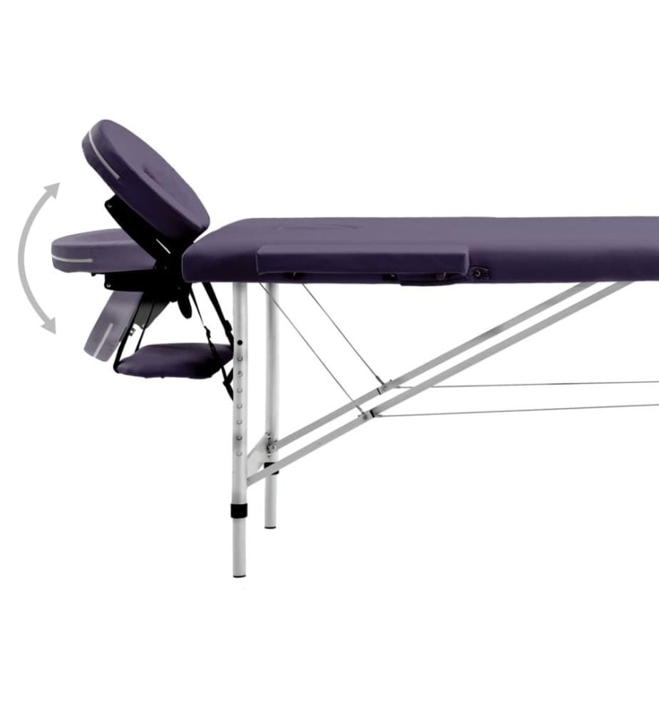 Massageliege Klappbar 2-Zonen mit Aluminiumgestell Lila