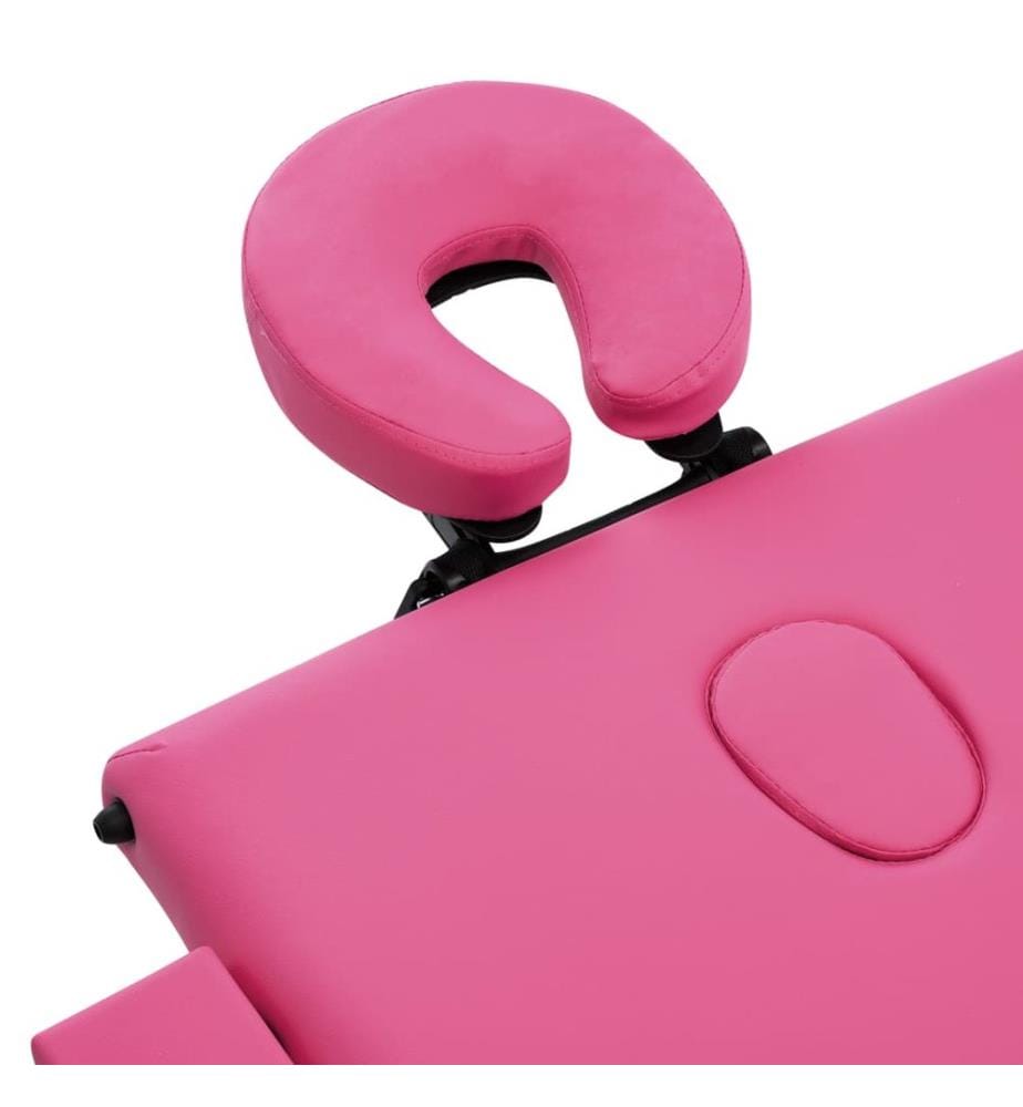 Massageliege Klappbar 3-Zonen mit Aluminiumgestell Rosa