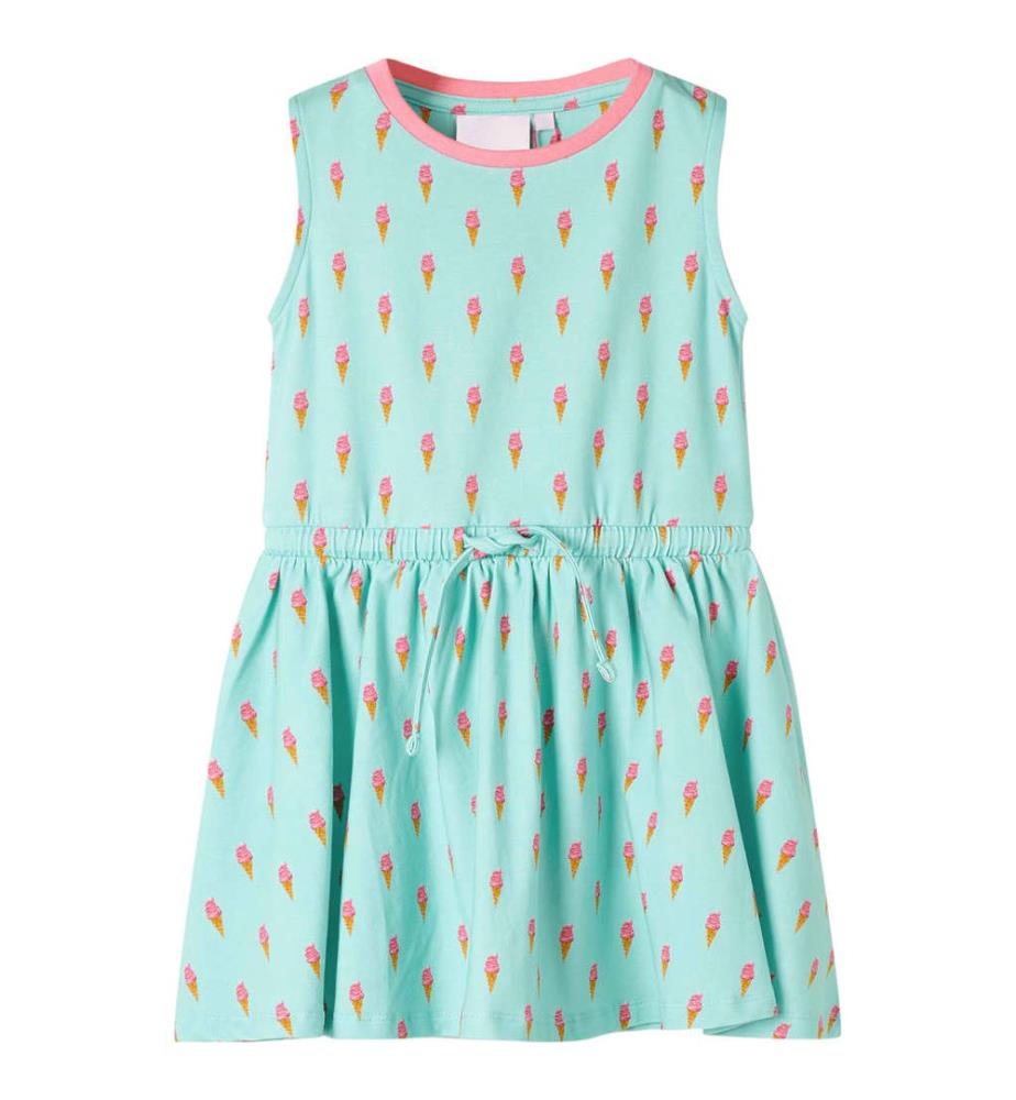Kinderkleid mit Kordelzug Helles Minzgrün 140