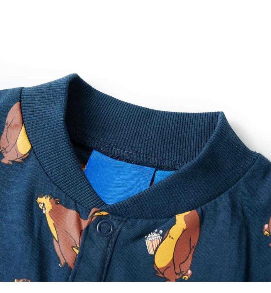 Kinder-Schlafanzug Einteiler Jeansblau 104