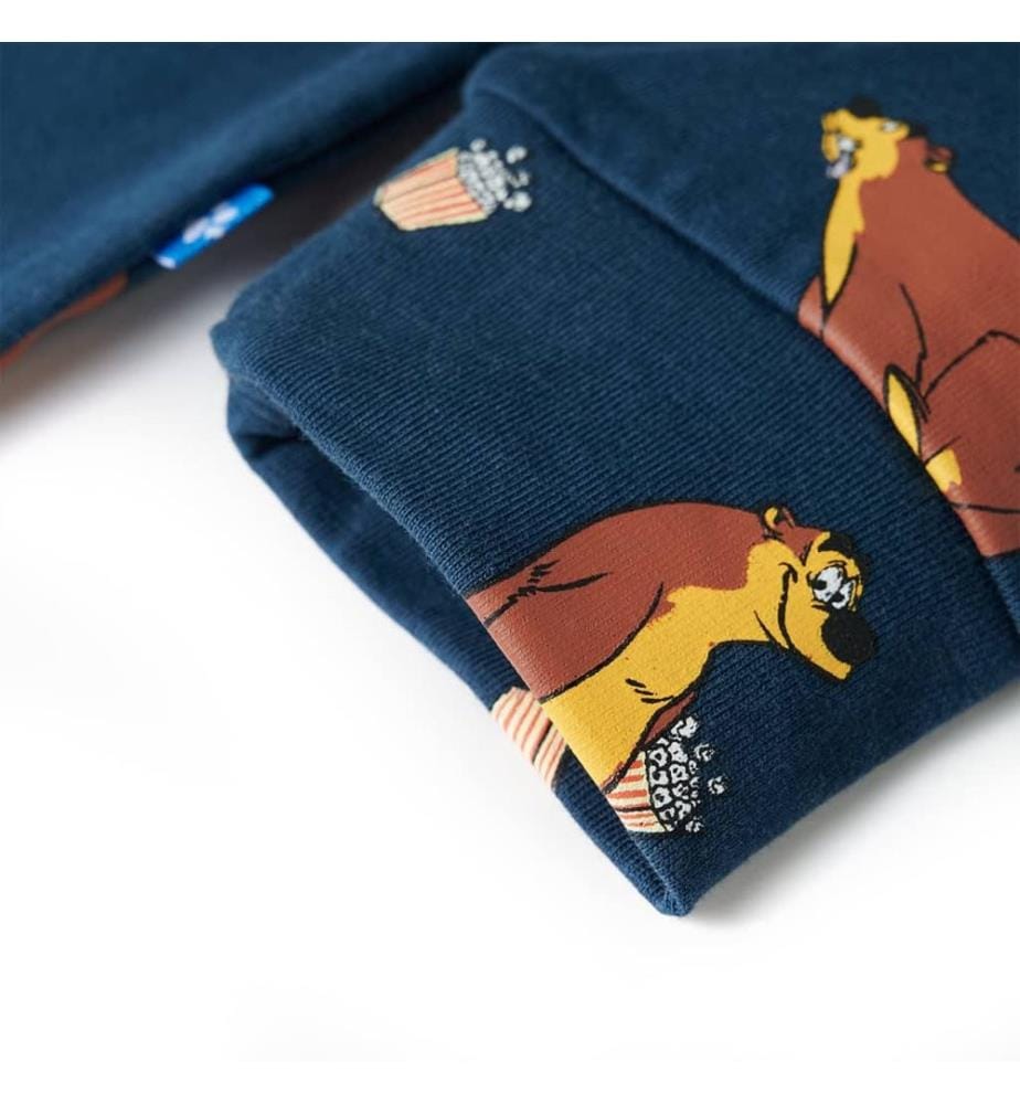 Kinder-Schlafanzug Einteiler Jeansblau 104