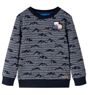 Kinder-Sweatshirt Marineblau Melange 140
