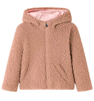 Kinder-Kapuzenjacke Teddy-Kunstpelz Heller Cognac 92