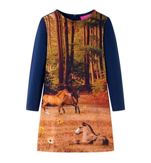 Kinderkleid mit Langen Ärmeln Marineblau 128