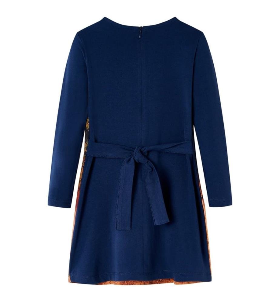 Kinderkleid mit Langen Ärmeln Marineblau 128