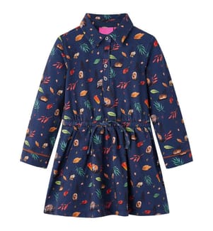 Kinderkleid mit Langen Ärmeln Marineblau 128