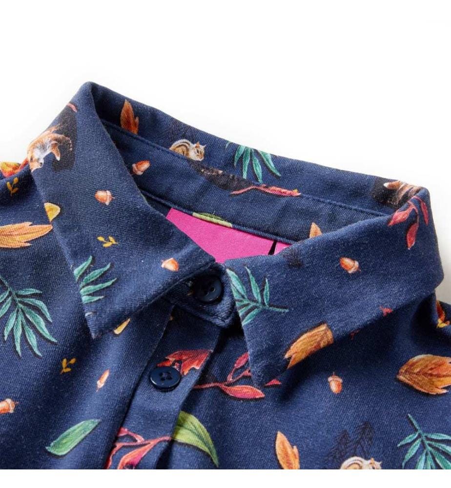 Kinderkleid mit Langen Ärmeln Marineblau 128