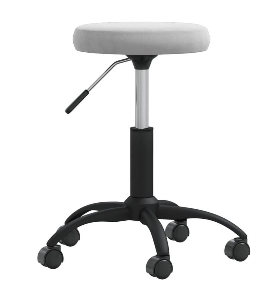 Massagehocker Samt Hellgrau