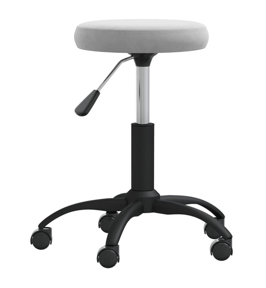 Massagehocker Samt Hellgrau