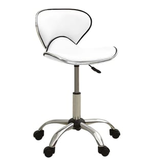 Friseur Rollhocker Weiss Kunstleder