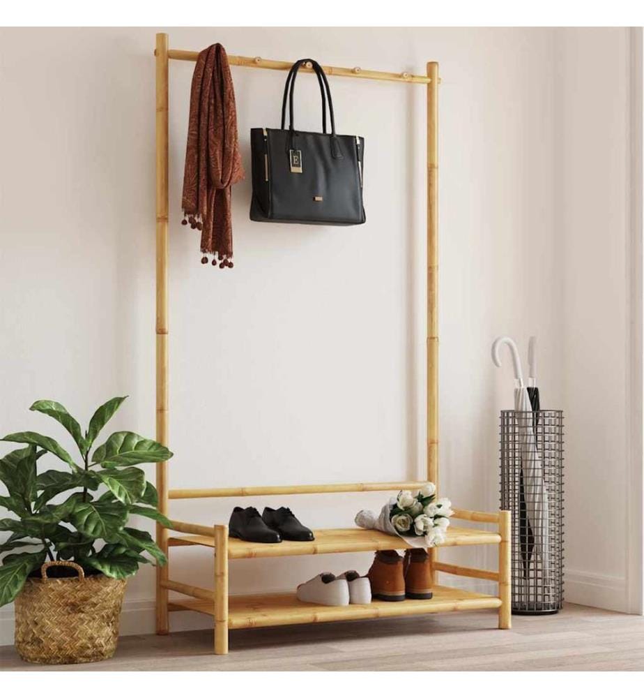 Kleiderständer mit Ablagen 103x40x183 cm Bambus